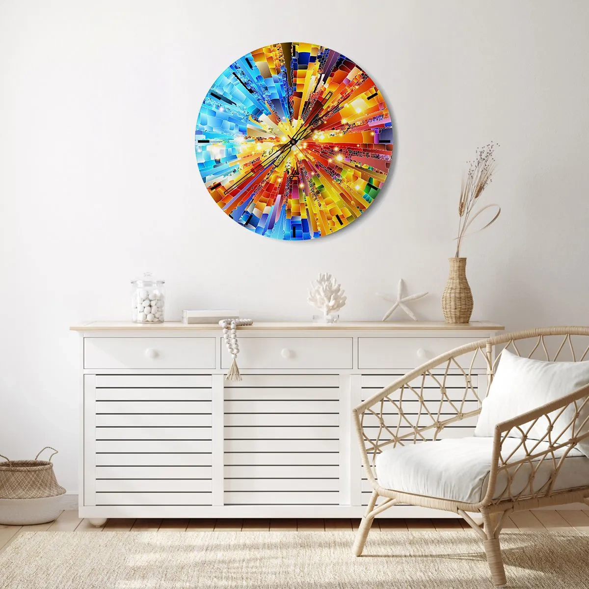 Ceas de perete - Ceas pe sticlă - In medias res - 40x40 cm