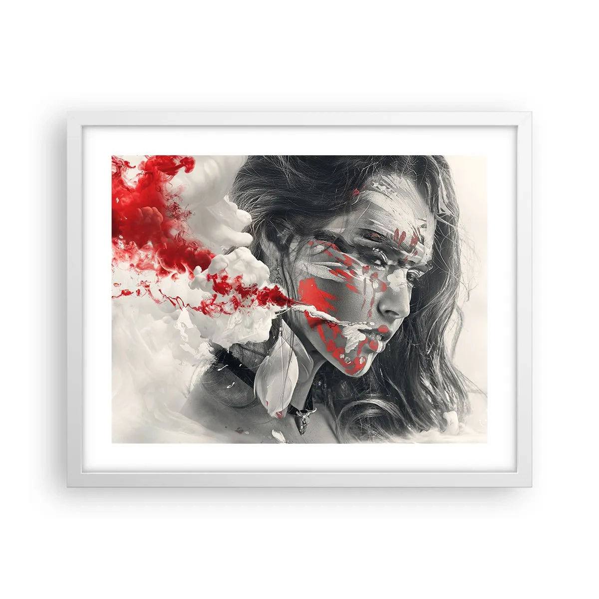 Poster în ramă albă - În aburul absurdului - 50x40 cm