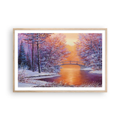 Poster în ramă de stejar deschis - Hai să ne întâlnim aici - 91x61 cm