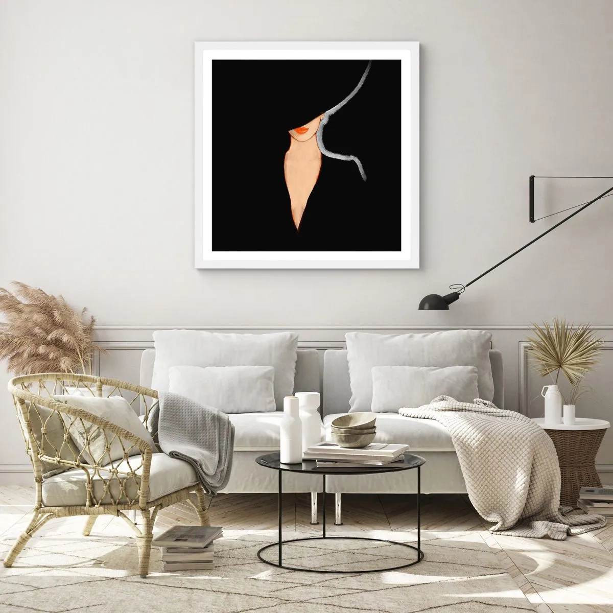 Poster în ramă albă - Eleganță și stil - 30x30 cm
