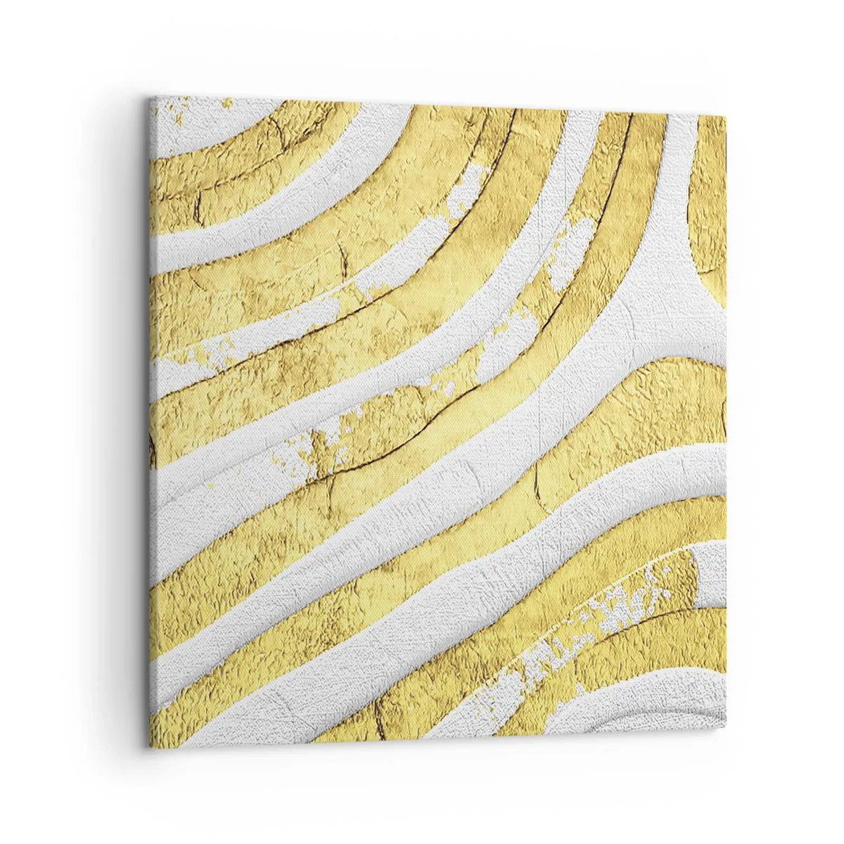 Tablou pe pânză - Compoziția în alb și auriu - 50x50 cm