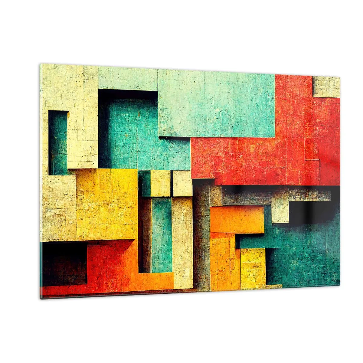 Tablou pe sticlă - Festival de unghiuri drepte - 120x80 cm