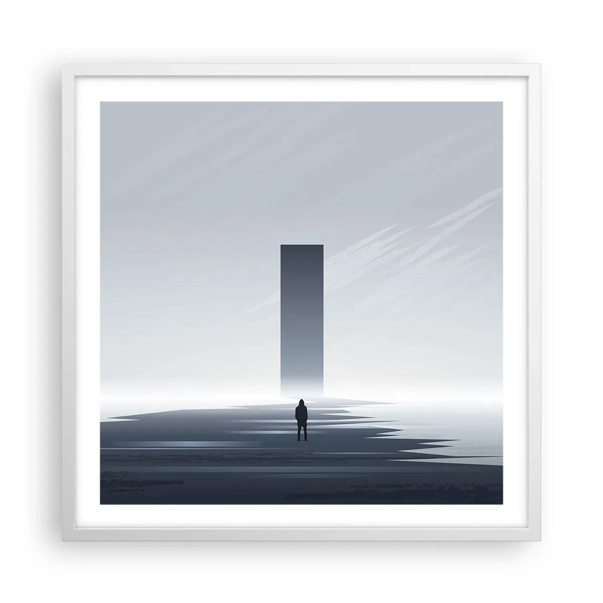 Poster în ramă albă - Oportunitate sau amenințare? - 60x60 cm