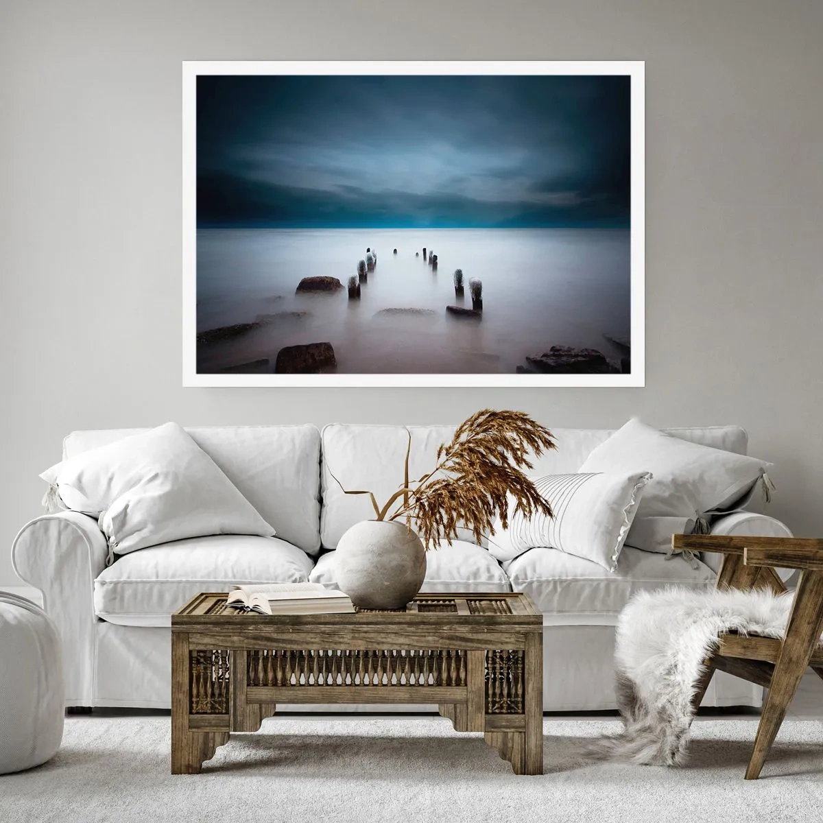 Poster - Un lac în ceața calmă - 70x50 cm