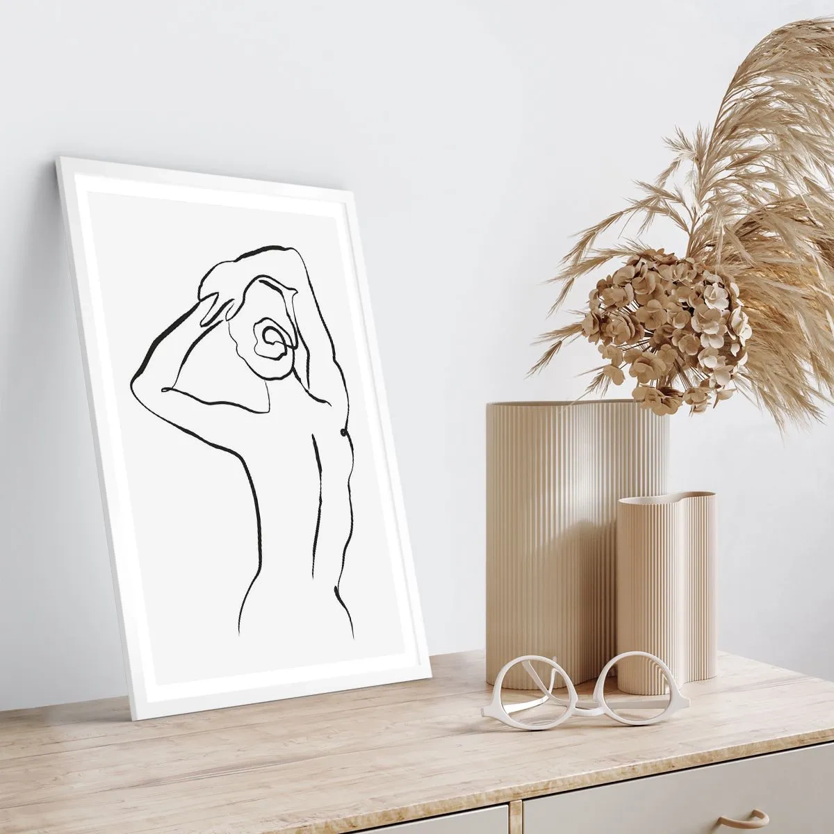 Poster în ramă albă - Nud de dimineață - 61x91 cm