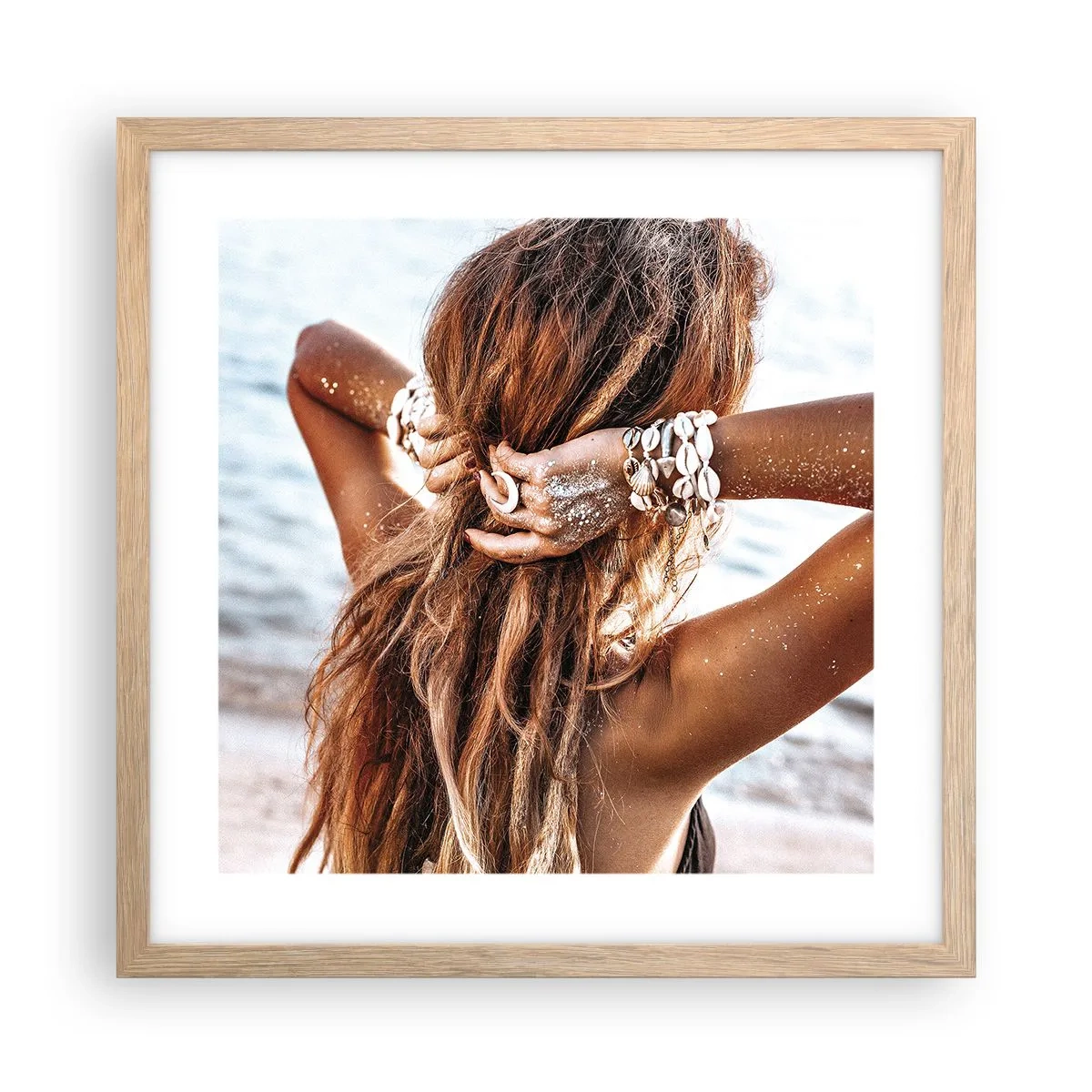 Poster în ramă de stejar deschis - Sora apei și a soarelui - 40x40 cm