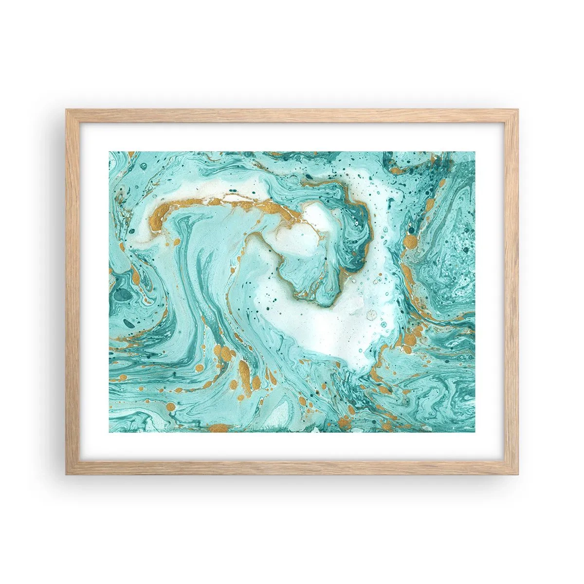 Poster în ramă de stejar deschis - Sub marele val al perioadei Edo - 50x40 cm