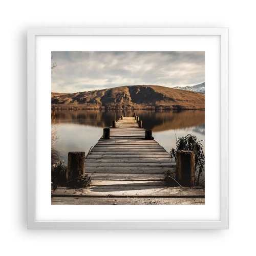 Poster în ramă albă - Peisaj în tăcere - 40x40 cm