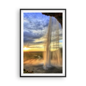 Poster în ramă neagră - Lumea din spatele vălului de picături - 61x91 cm