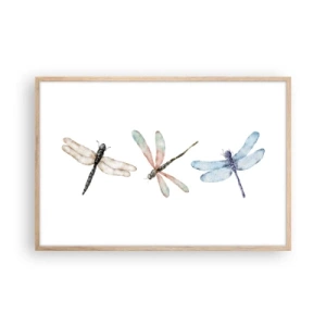 Poster în ramă de stejar deschis - Libelule imponderabile - 91x61 cm