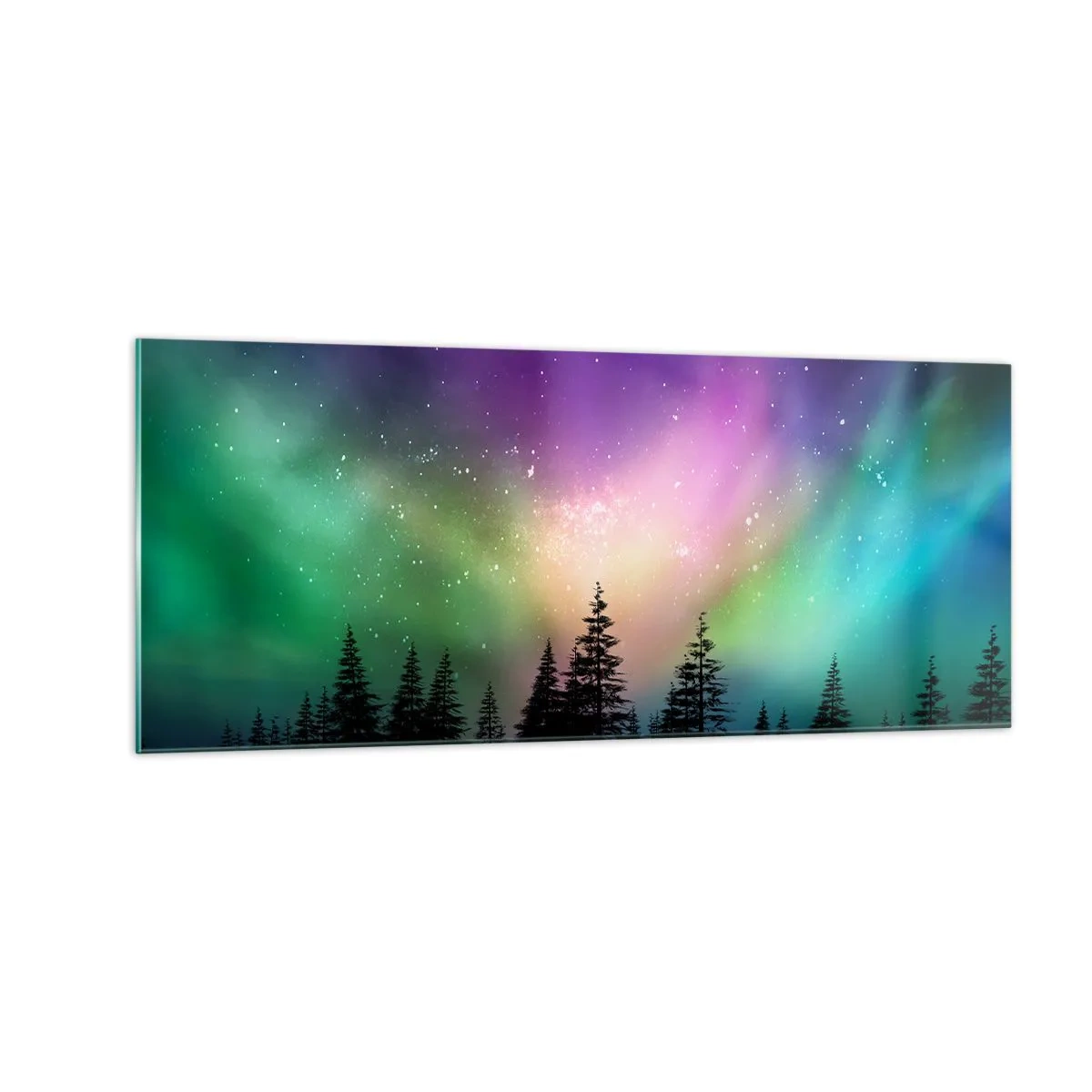 Tablou pe sticlă - Magie albă - 100x40 cm