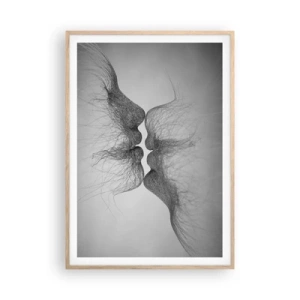 Poster în ramă de stejar deschis - Sărutul vântului - 70x100 cm