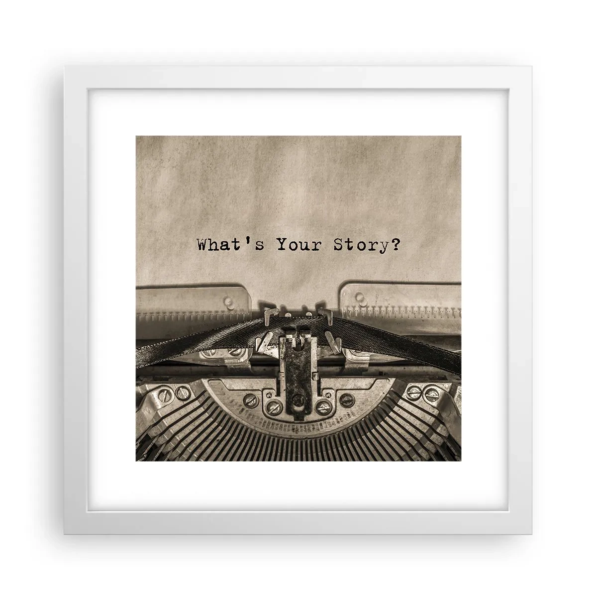 Poster în ramă albă - Spune-mi - 30x30 cm