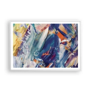 Poster în ramă albă - Confuzie de culori - 100x70 cm