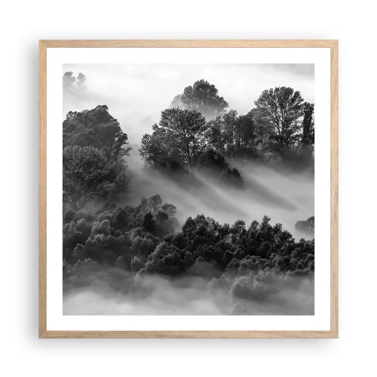 Poster în ramă de stejar deschis - Trezindu-se din somn - 60x60 cm