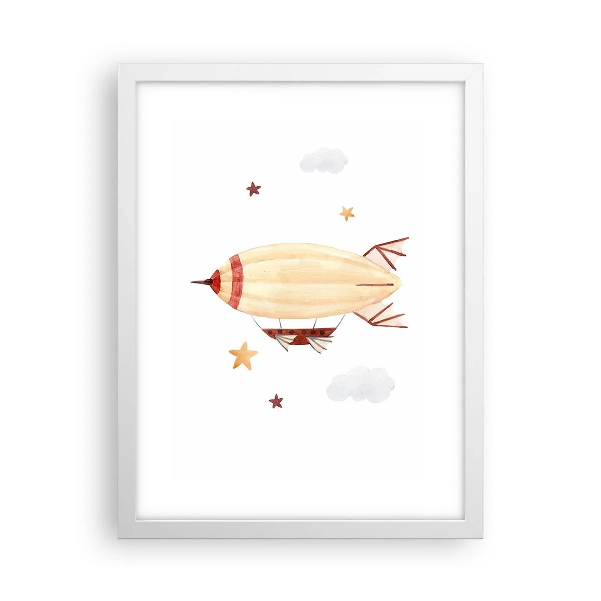 Poster în ramă albă - Aeronava - 30x40 cm