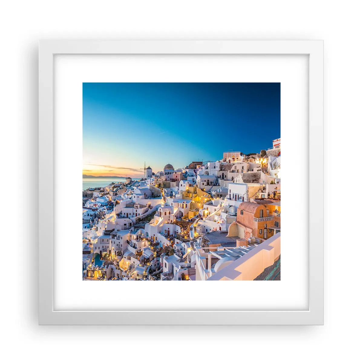 Poster în ramă albă - Esența grecității - 30x30 cm