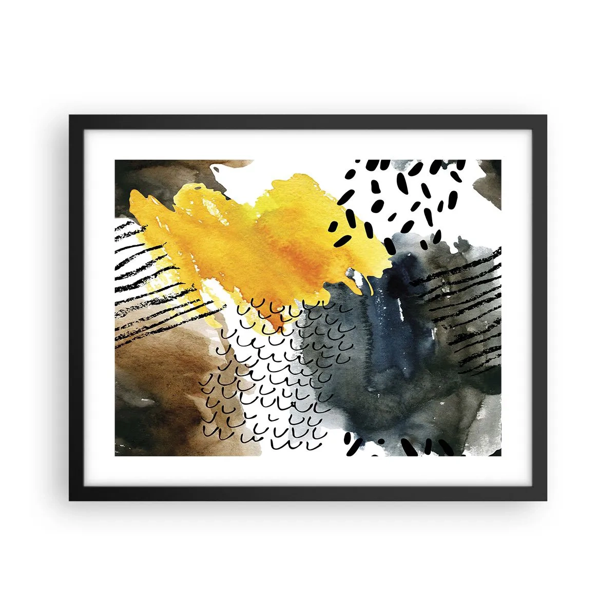 Poster în ramă neagră - O întâlnire a elementelor - 50x40 cm