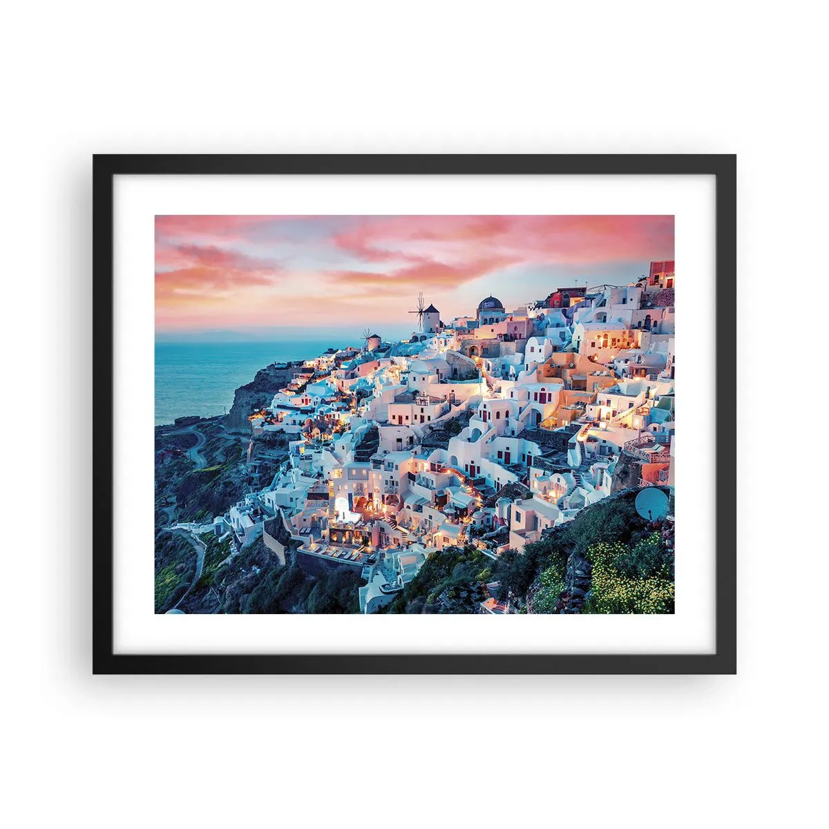 Poster în ramă neagră - Vacanța ta grecească - 50x40 cm