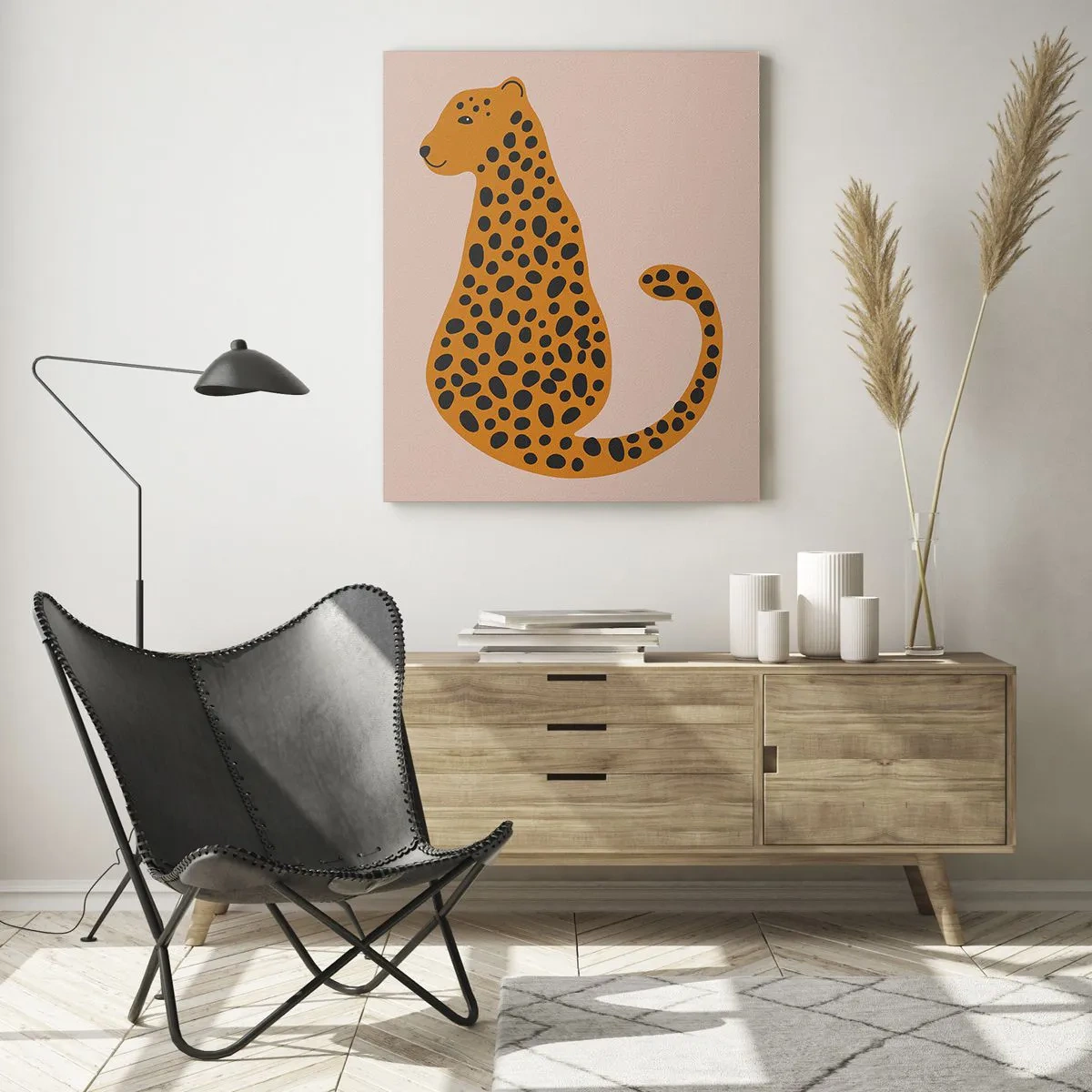 Tablou pe sticlă - Modelul leopard este tot timpul la modă - 80x120 cm