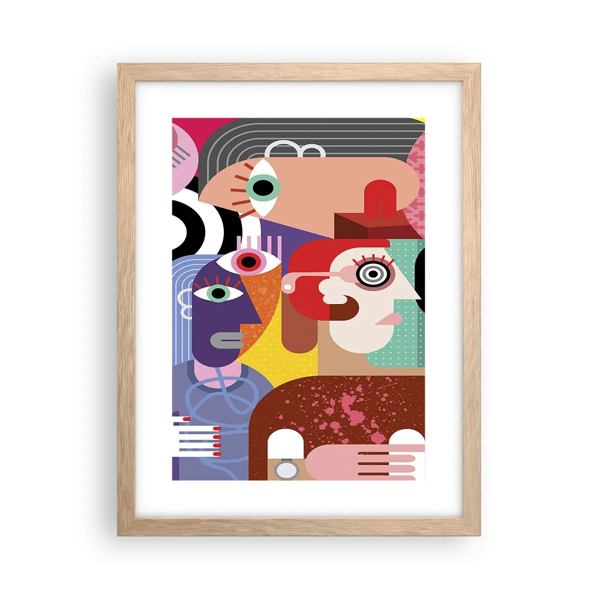 Poster în ramă de stejar deschis - Am venit de la domnul Picasso - 30x40 cm