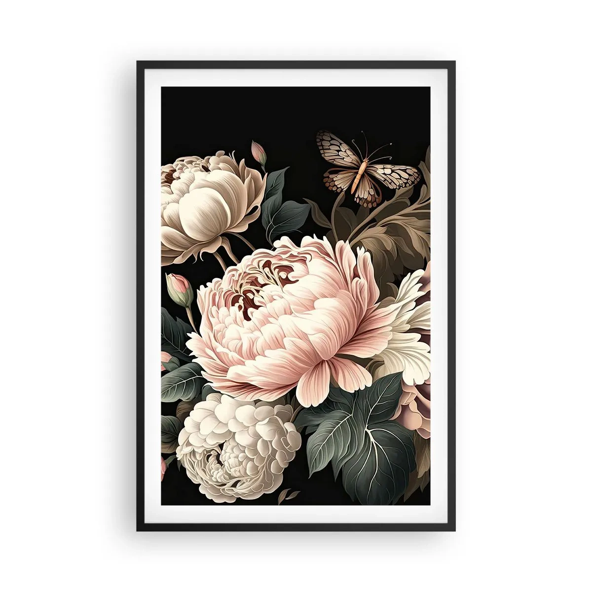 Poster în ramă neagră - În stil baroc - 61x91 cm