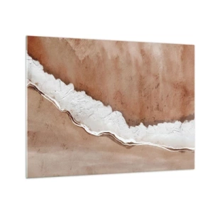 Tablou pe sticlă - Structură artistică în tonuri de pământ și alb - 70x50cm - În culorile pământului - Decorațiune modernă pentru perete pentru living și dormitor ARTTOR