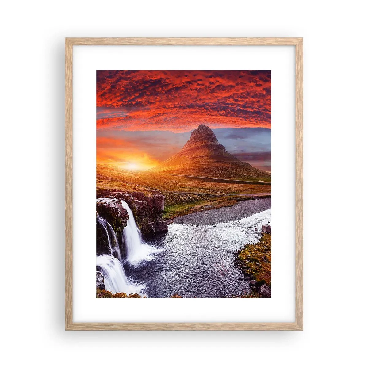 Poster în ramă de stejar deschis - Imaginea Pământului de Mijloc - 40x50 cm