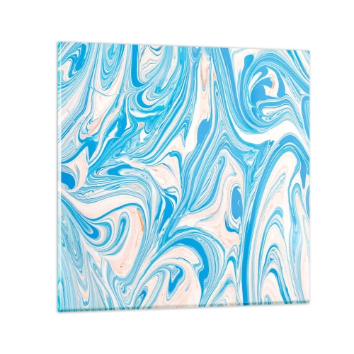Tablou pe sticlă - Splash în turcoaz - 70x70 cm