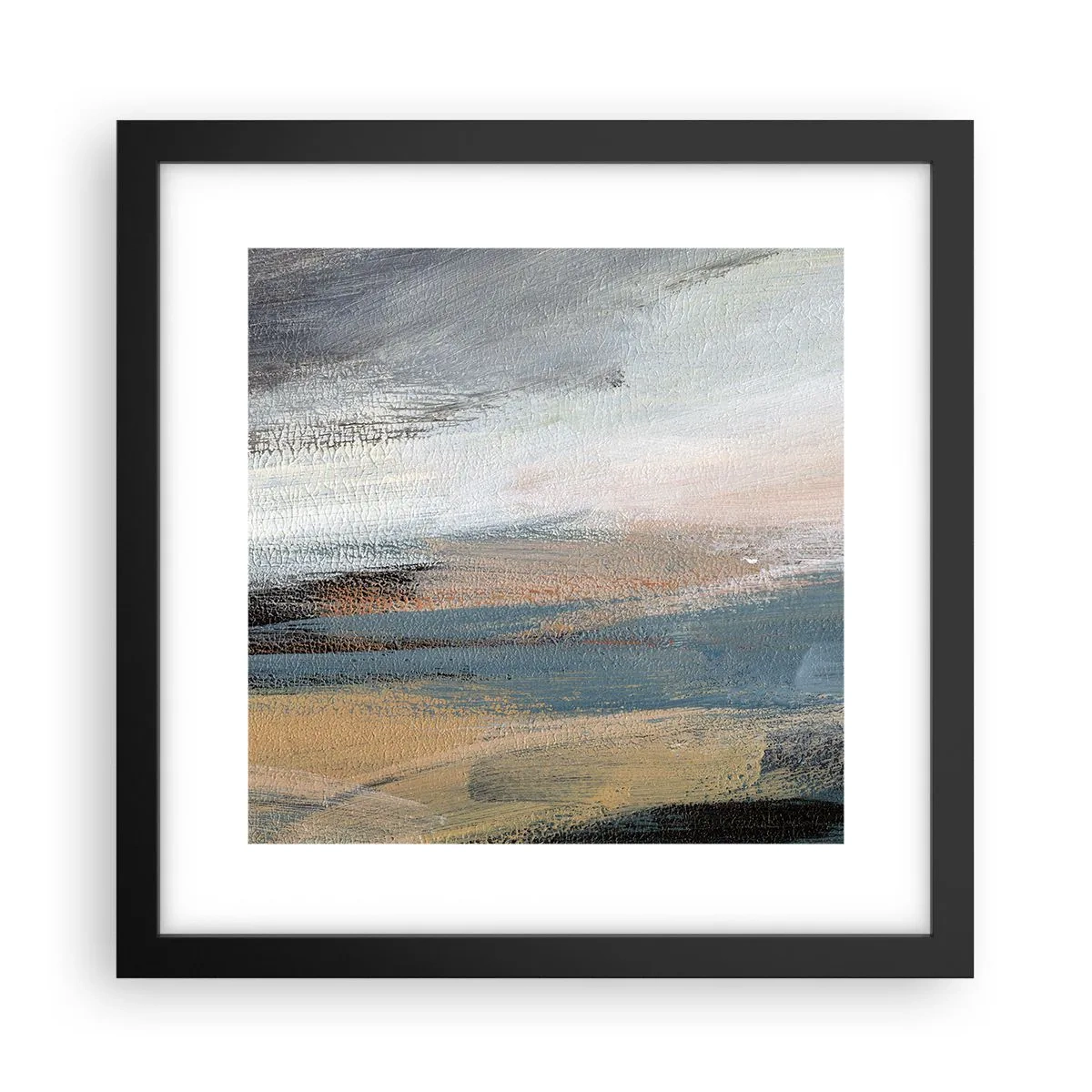 Poster în ramă neagră - Abstracție: peisaj nordic - 30x30 cm