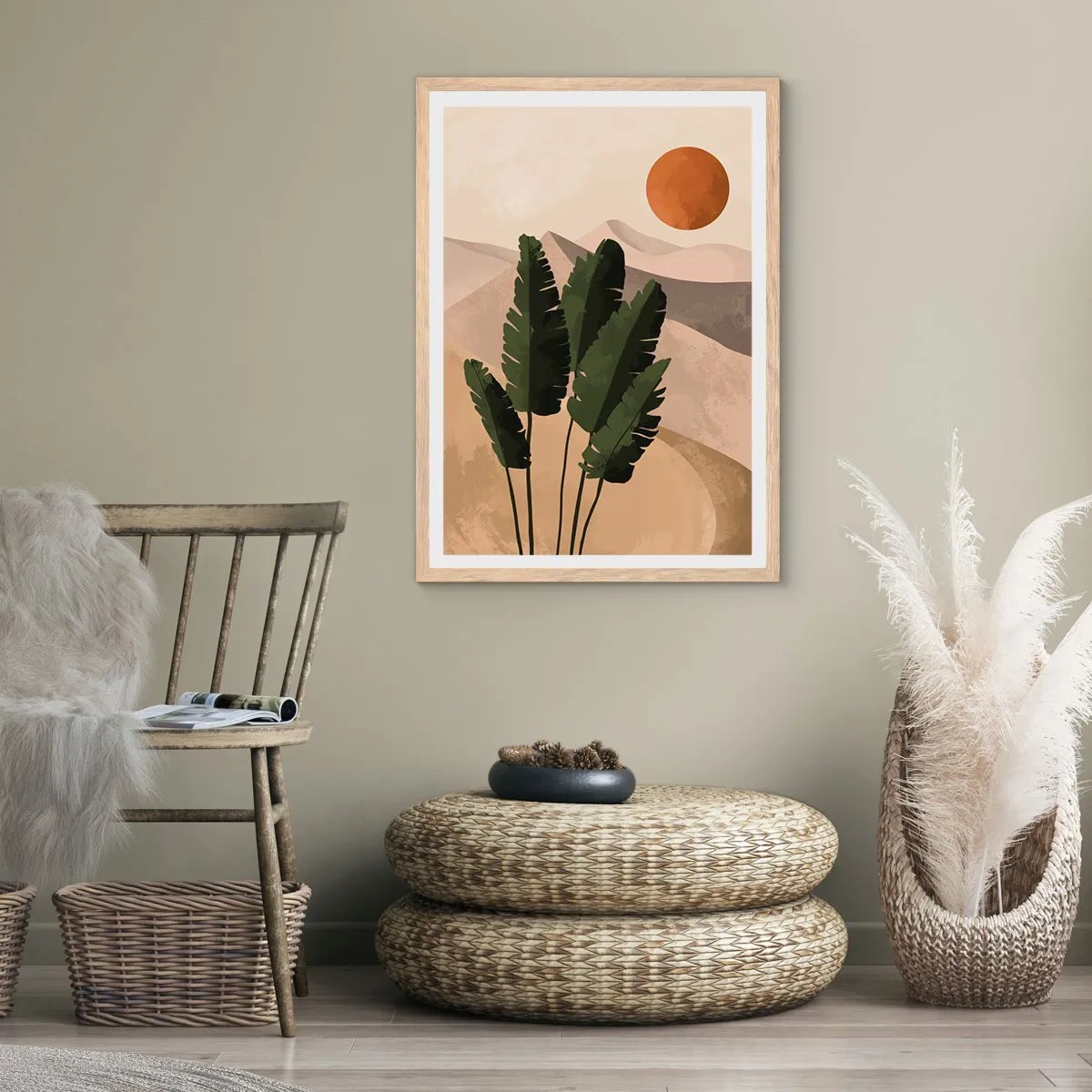 Poster în ramă de stejar deschis - Triumful vieții - 30x40 cm
