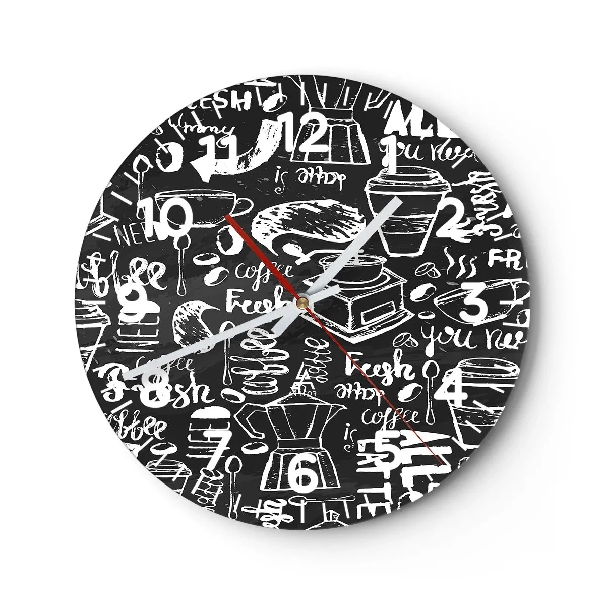 Ceas de perete - Ceas pe sticlă - All you need is… - 40x40 cm