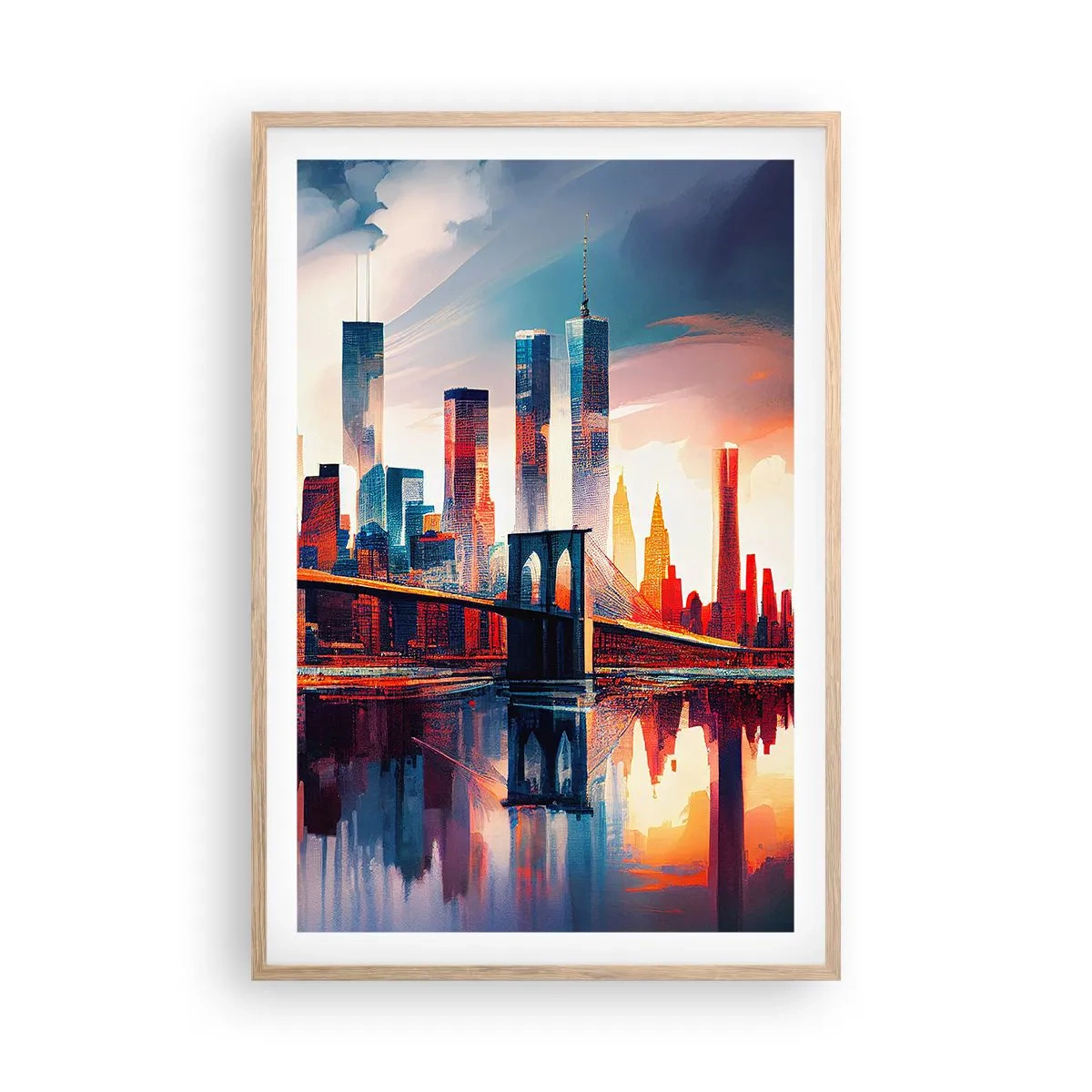Poster în ramă de stejar deschis - New York fenomenal - 61x91 cm