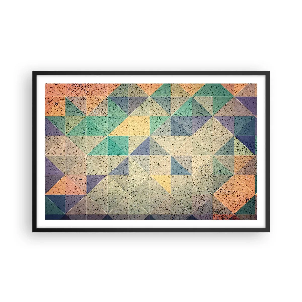 Poster în ramă neagră - Republica triunghiurilor - 91x61 cm