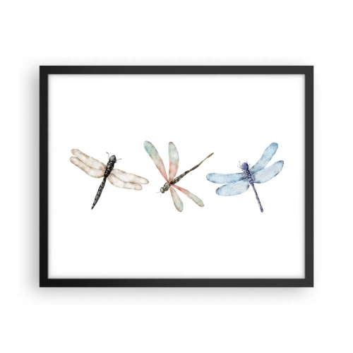 Poster în ramă neagră - Libelule imponderabile - 50x40 cm