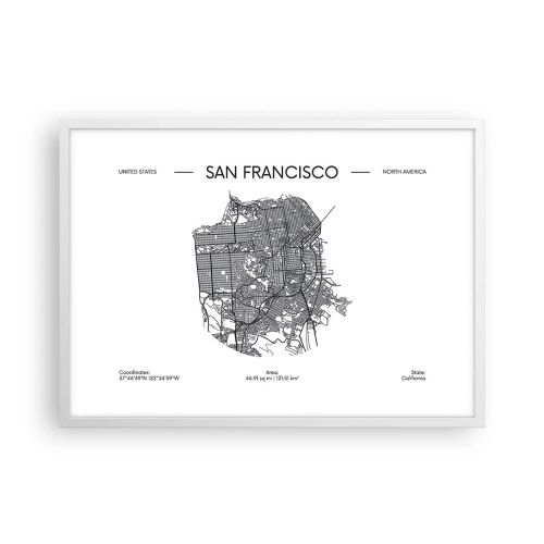Poster în ramă albă - Anatomia San Francisco - 70x50 cm