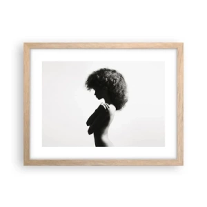 Poster în ramă de stejar deschis - Ca o floare pe o tulpină subțire - 40x30 cm
