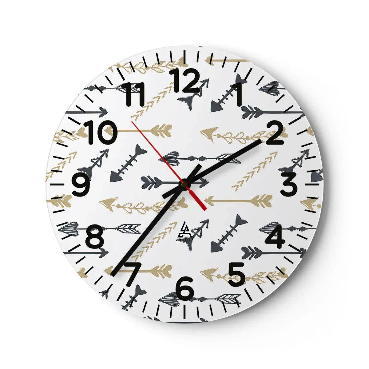 Ceas de perete - Ceas pe sticlă - Visul arcașului - 30x30 cm