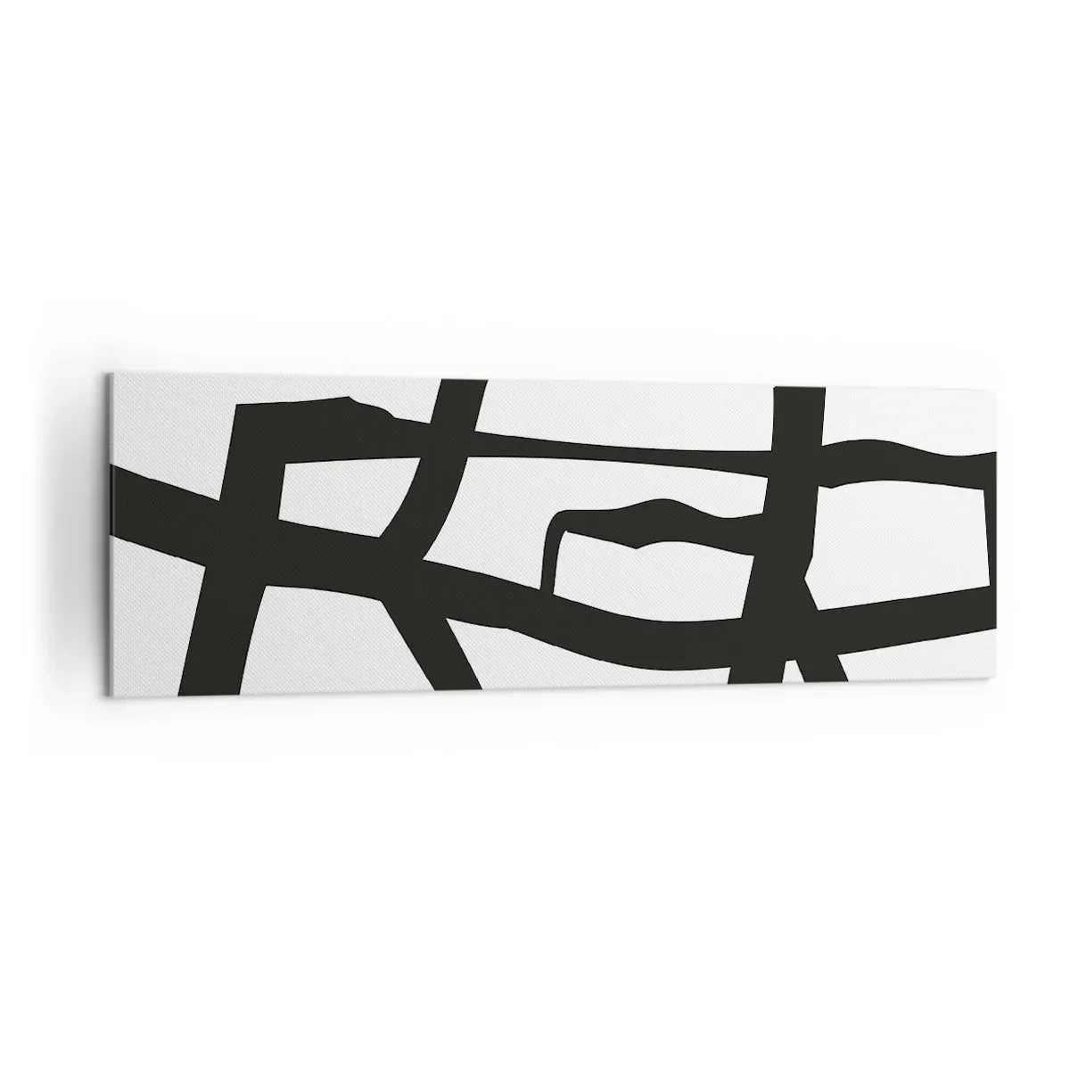 Tablou pe pânză - Construcție în alb și negru - 160x50 cm