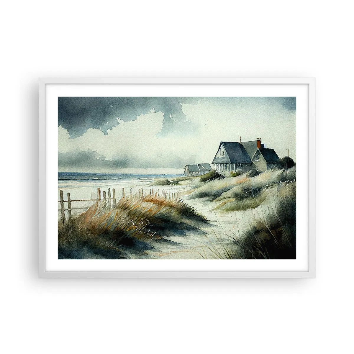 Poster în ramă albă - Departe de agitație - 70x50 cm
