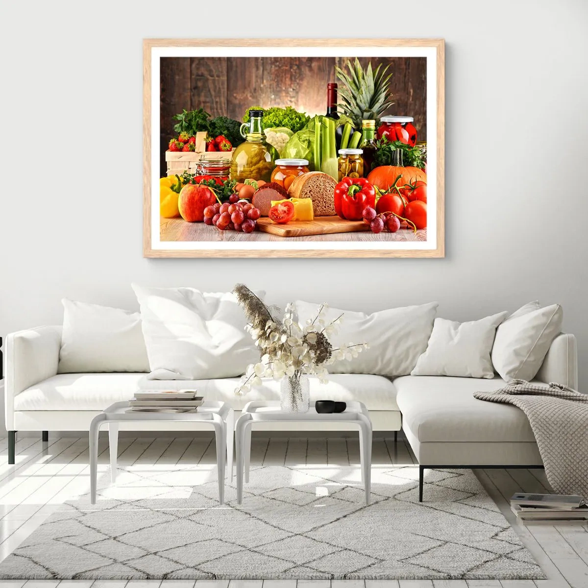 Poster în ramă de stejar deschis - Afumate, prăjite, marinate - 100x70 cm