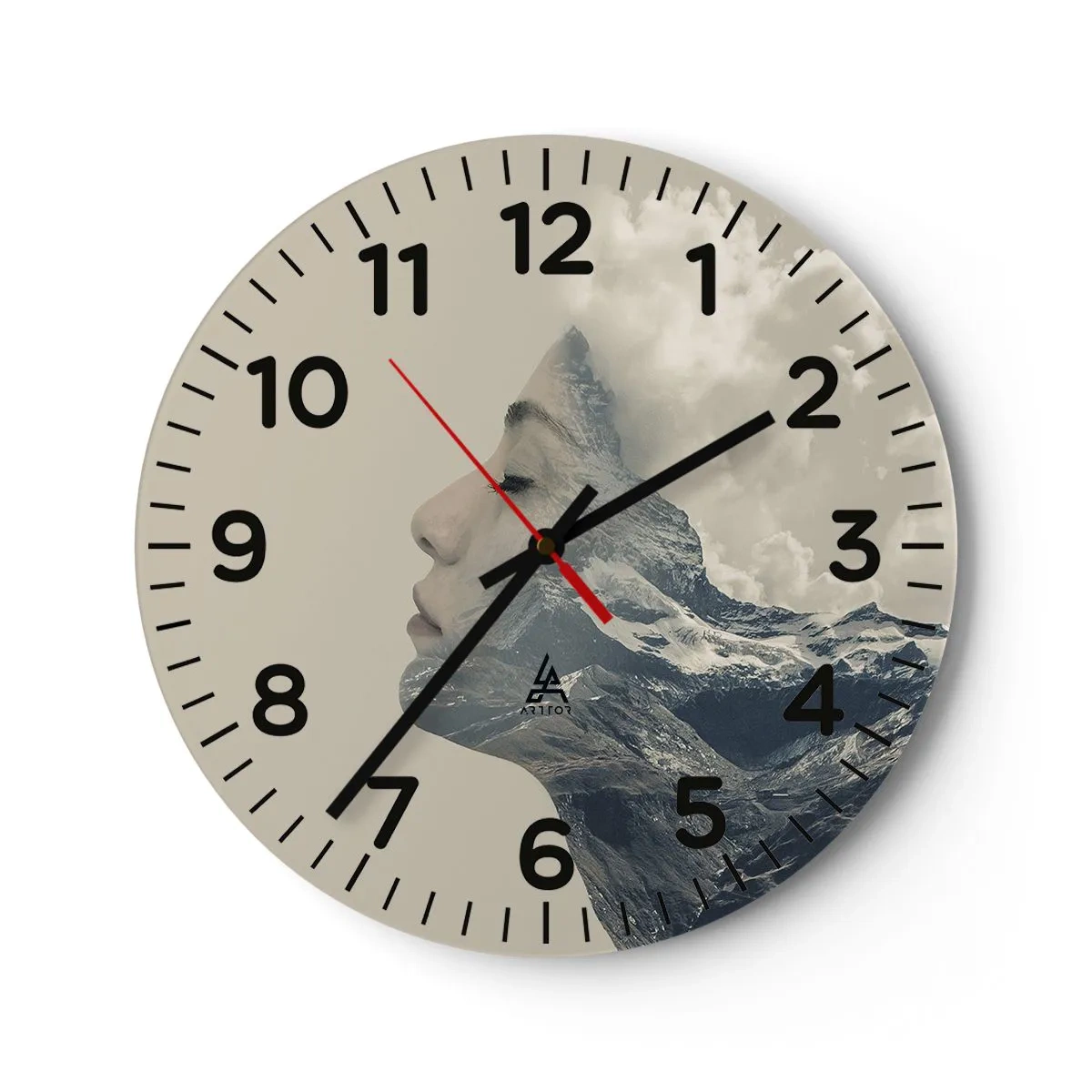 Ceas de perete - Ceas pe sticlă - Frumusețea elementelor - 40x40 cm