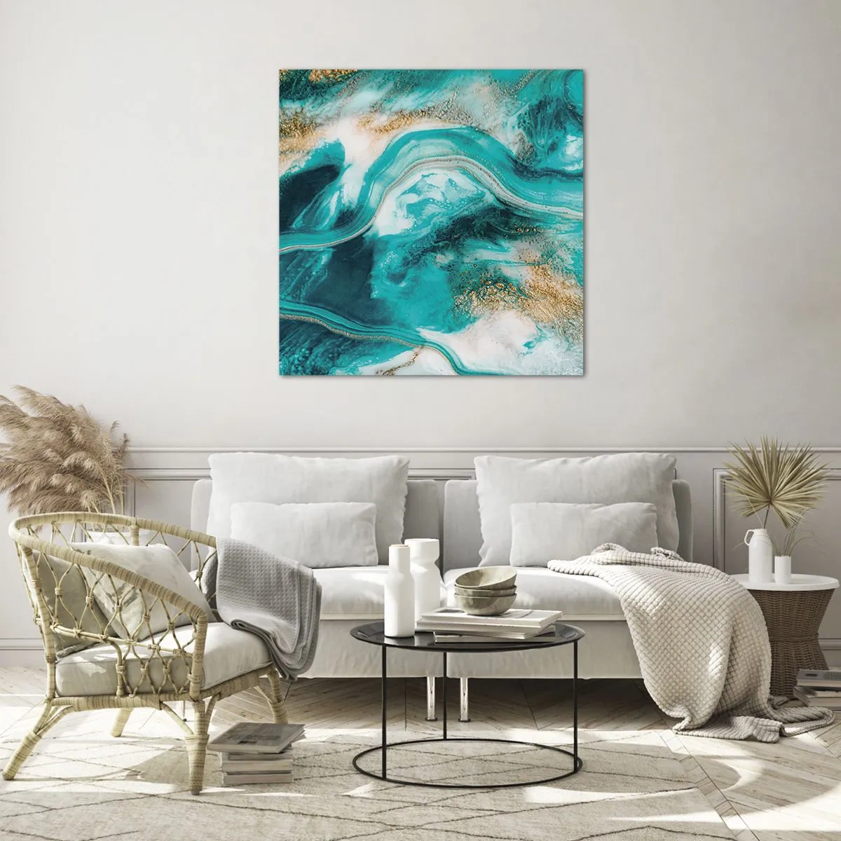 Tablou pe sticlă - Râul de aur - 30x30 cm