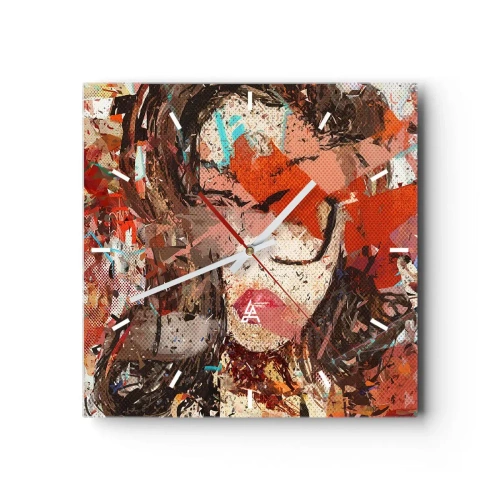 Ceas de perete - Ceas pe sticlă - Chiar nu știe nimeni cum ești tu - 30x30 cm