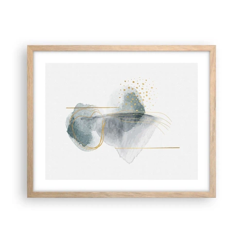 Poster în ramă de stejar deschis - Despre relația dintre gri și auriu - 50x40 cm