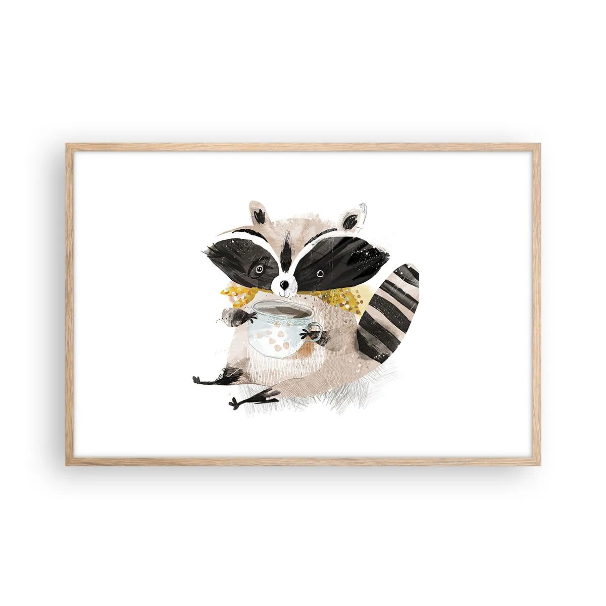 Poster în ramă de stejar deschis - Prietenul meu ratonul - 91x61 cm
