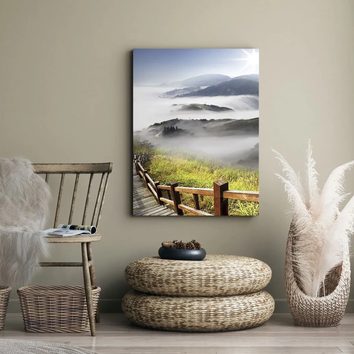 Tablou pe pânză - Țesut de strălucire și ceață - 70x100 cm