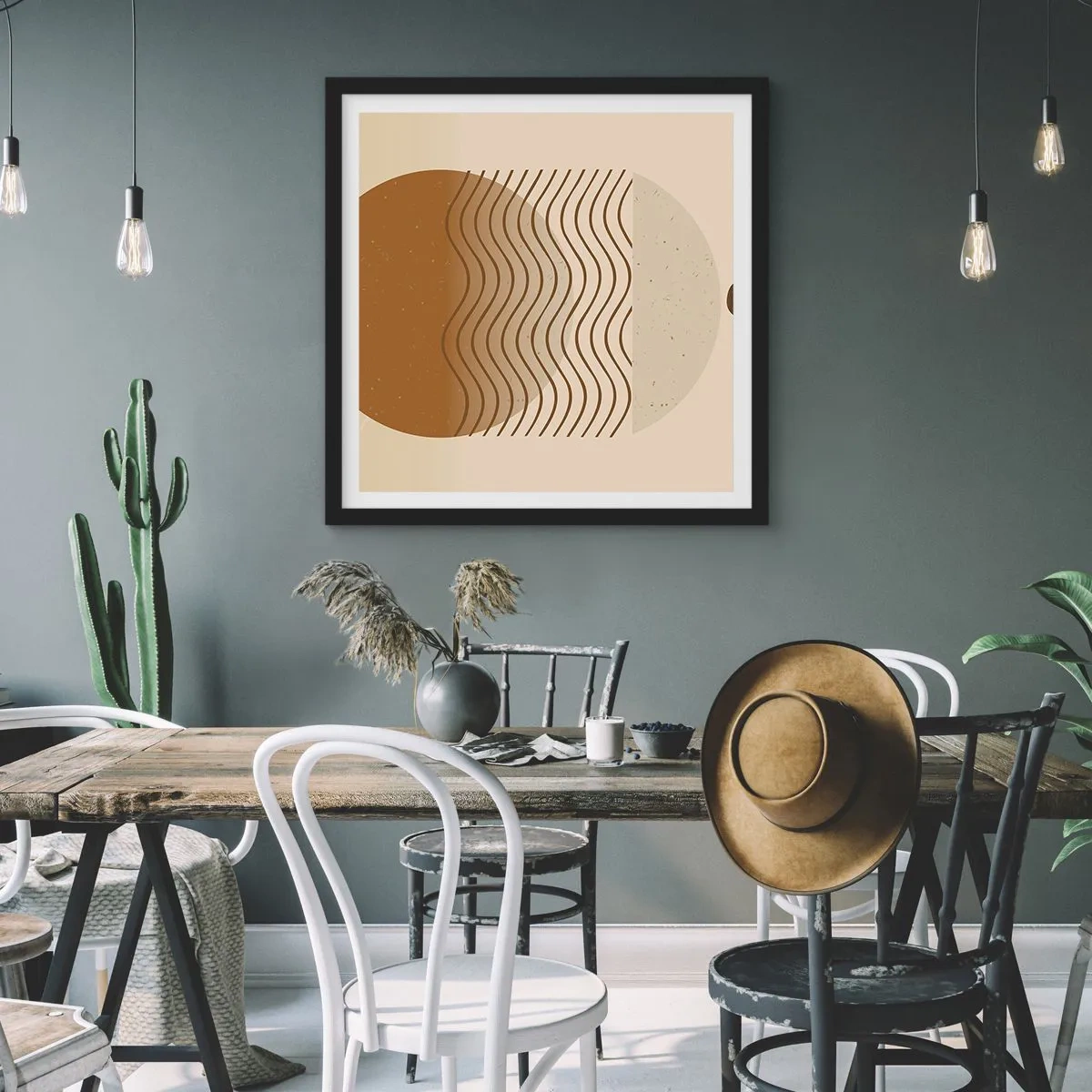 Poster în ramă neagră - Despre originea figurilor geometrice - 40x40 cm