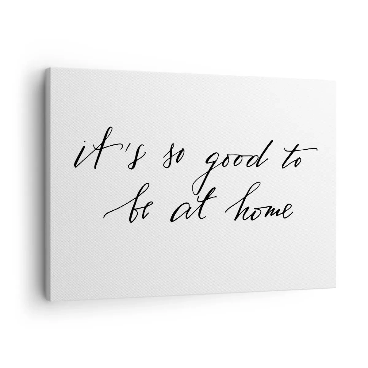 Tablou pe pânză Canvas - Litere în stil caligrafic pe fundal alb - 70x50cm - Cât de adevărat - Decorațiune modernă pentru perete pentru living și dormitor ARTTOR