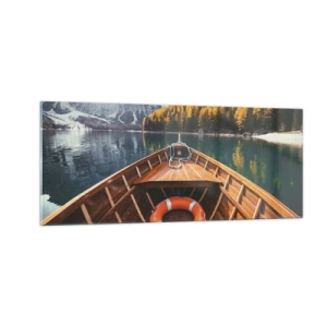 Tablou pe sticlă - Excursie pe munte - 100x40 cm
